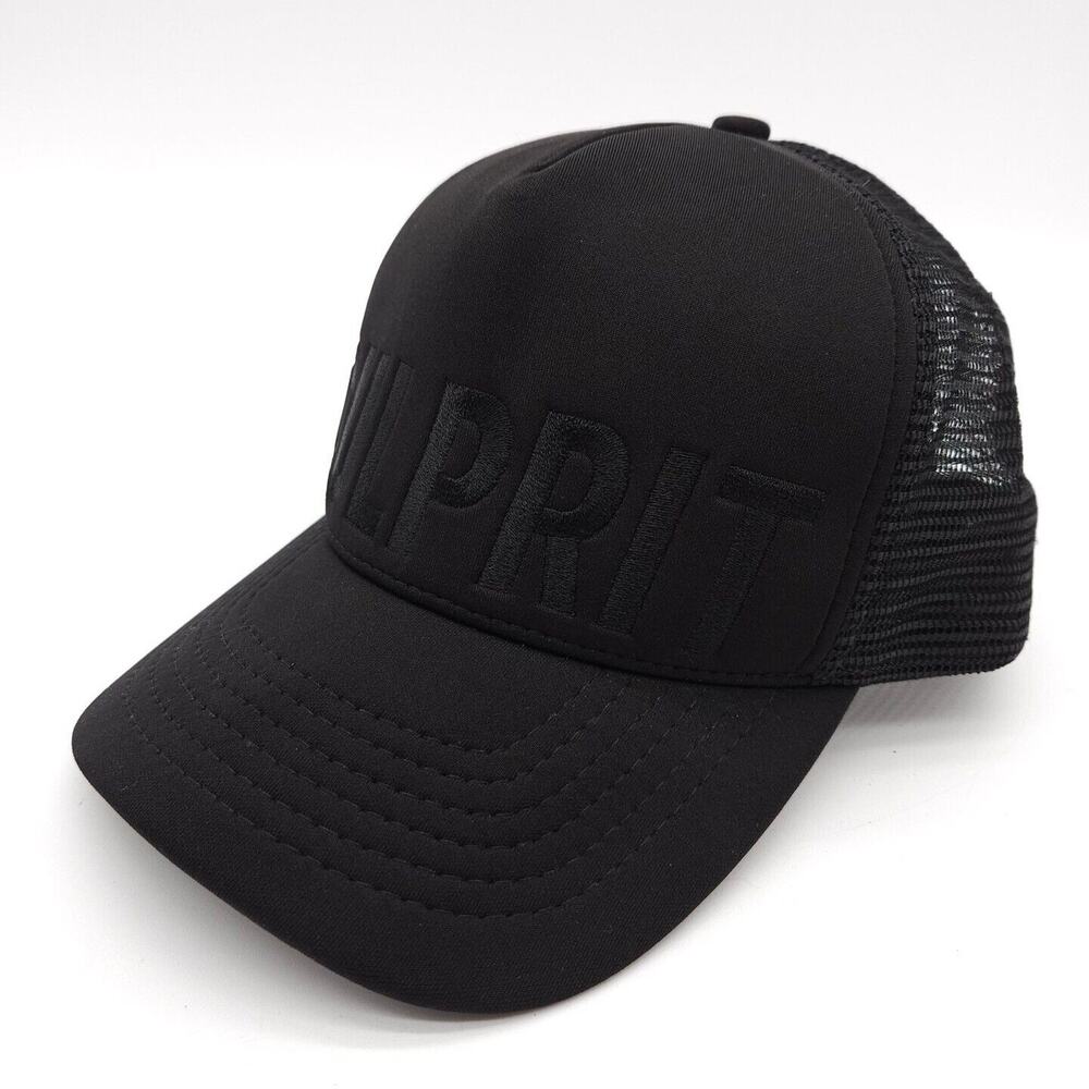 Culprit Snapback Trucker Mesh Hat Black Ball Cap Stitched Logo USA Made Unisex